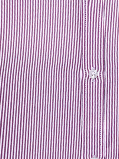 Park Avenue Purple Stripe Slim Fit Full Sleeve Cotton Blend Shirt