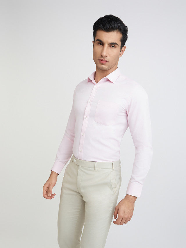 Park Avenue Men Pink Structured Slim Fit Cotton Blend Formal Shirt