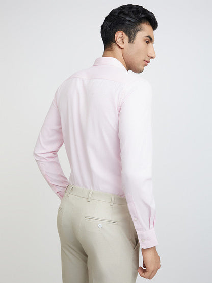 Park Avenue Men Pink Structured Slim Fit Cotton Blend Formal Shirt