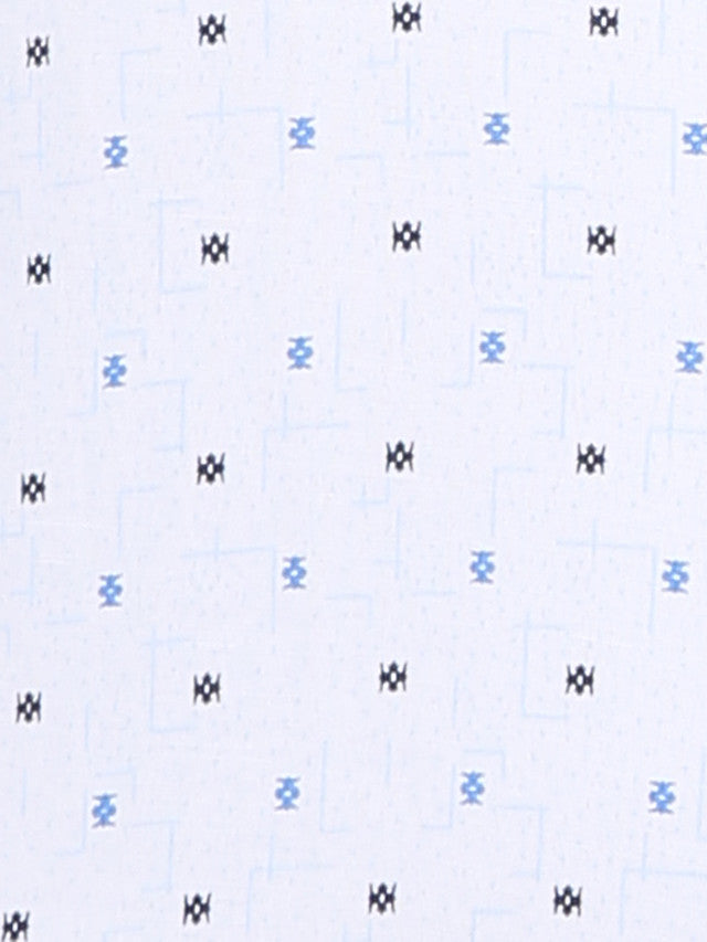 Park Avenue Blue Printed Slim Fit Cotton Blend Formal Shirt