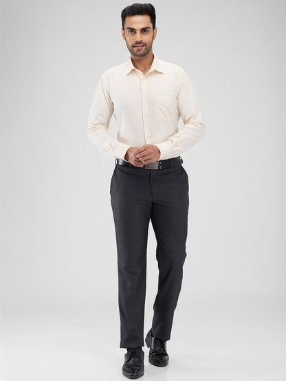 Park Avenue Yellow Solid Slim Fit Cotton Formal Shirt