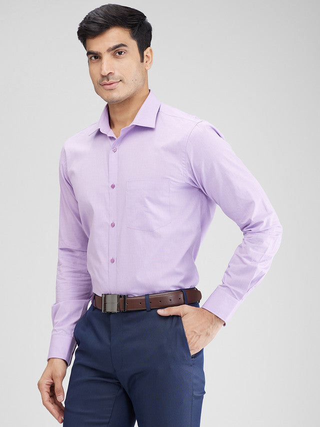 Park Avenue Purple Structure Slim Fit Full Sleeve Cotton Shirt