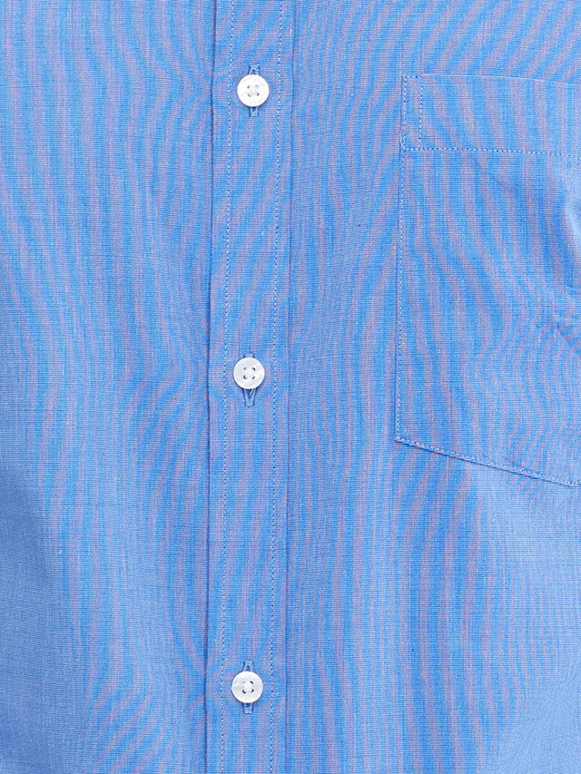 Park Avenue Blue Structure Slim Fit Full Sleeve Cotton Shirt