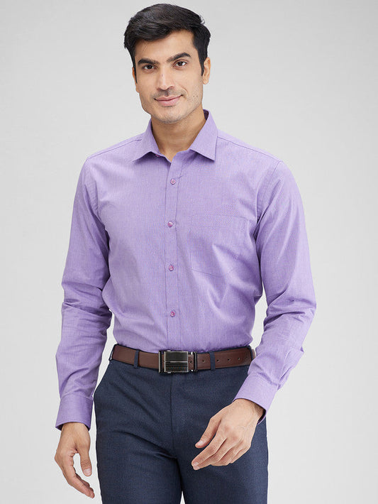 Park Avenue Purple Structure Slim Fit Full Sleeve Cotton Shirt