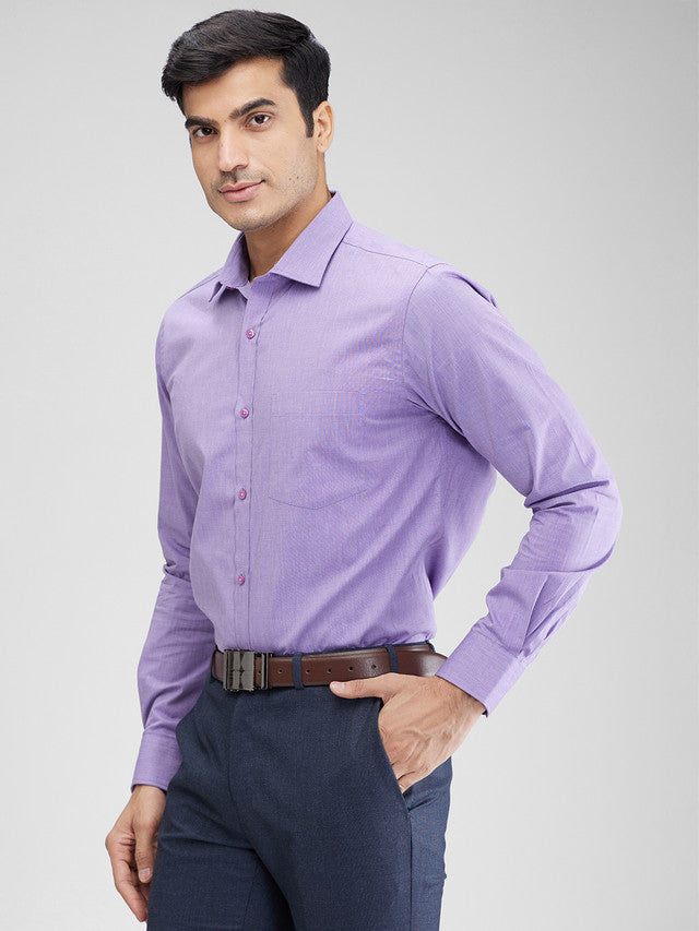 Park Avenue Purple Structure Slim Fit Full Sleeve Cotton Shirt