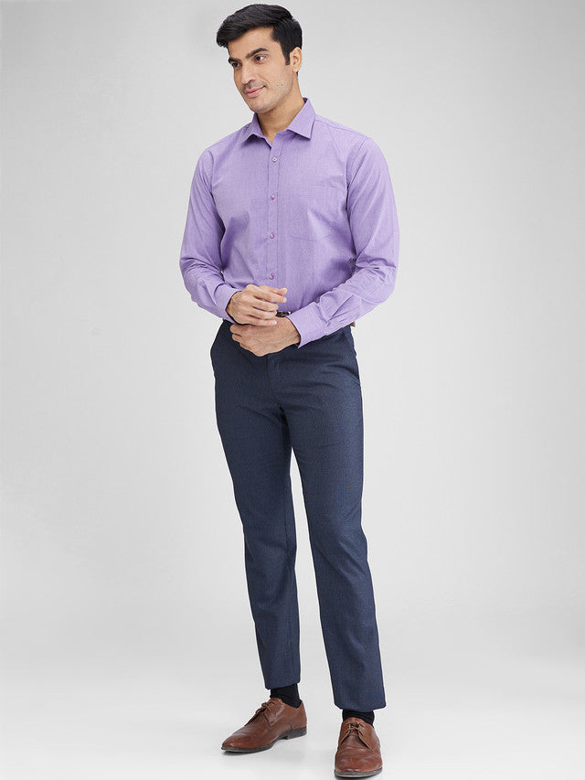 Park Avenue Purple Structure Slim Fit Full Sleeve Cotton Shirt