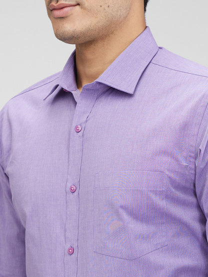 Park Avenue Purple Structure Slim Fit Full Sleeve Cotton Shirt