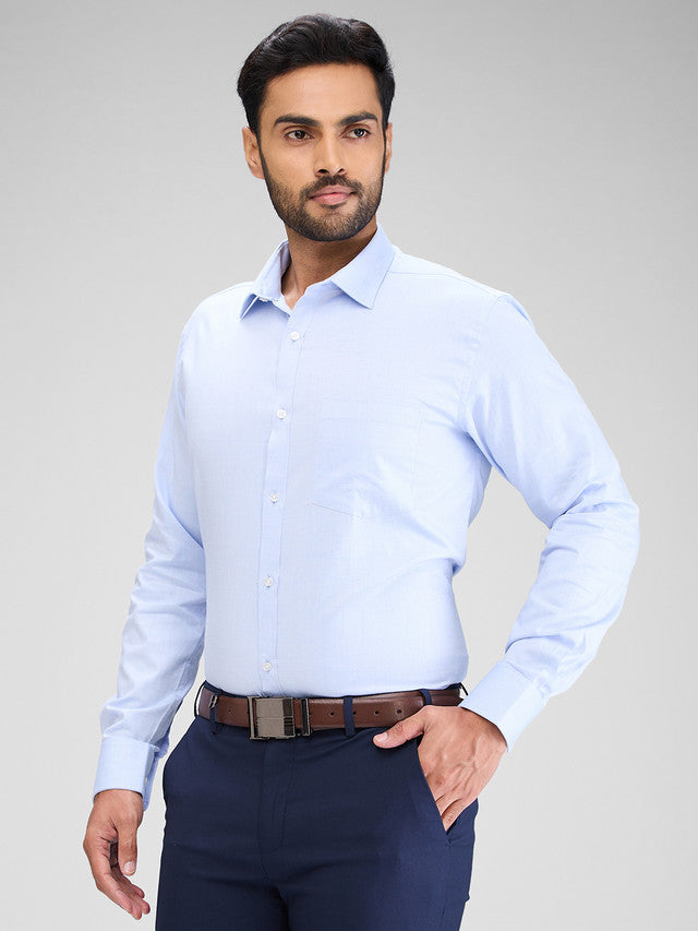 Park Avenue Blue Structure Slim Fit Cotton Formal Shirt