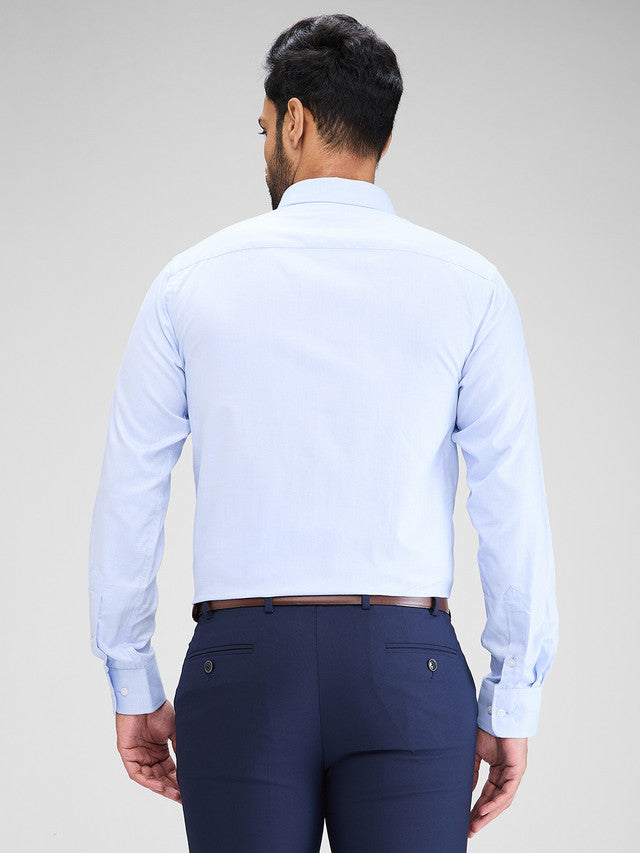 Park Avenue Blue Structure Slim Fit Cotton Formal Shirt