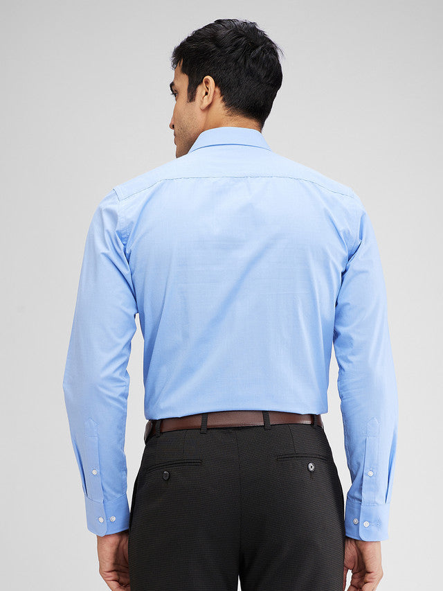 Park Avenue Blue Structure Slim Fit Cotton Formal Shirt
