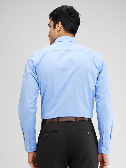 Park Avenue Blue Structure Slim Fit Cotton Formal Shirt