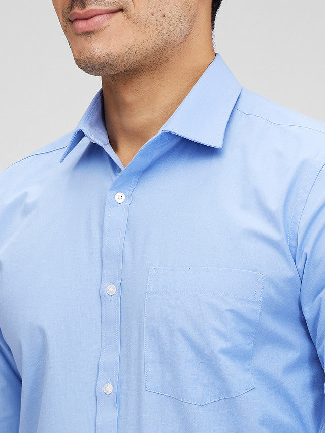 Park Avenue Blue Structure Slim Fit Cotton Formal Shirt