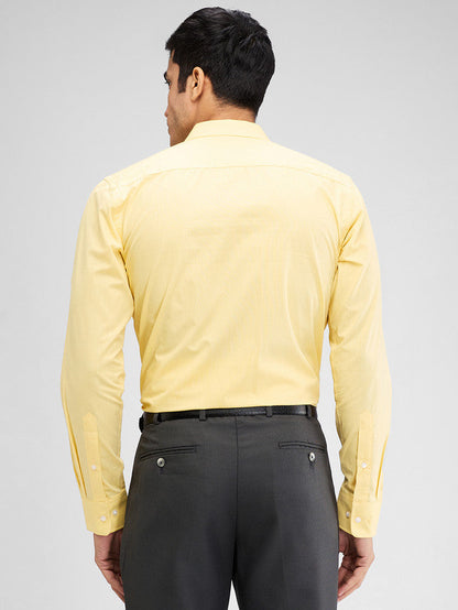 Park Avenue Yellow Structure Slim Fit Cotton Formal Shirt