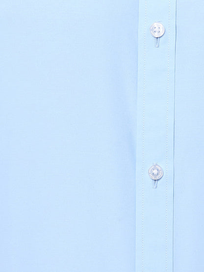 Park Avenue Blue Solid Slim Fit Polyester Blend Formal Shirt