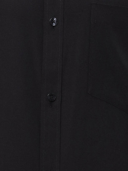 Park Avenue Black Solid Slim Fit Polyester Blend Formal Shirt