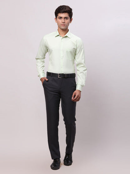 Park Avenue Green Structure Slim Fit Cotton Blend Formal Shirt