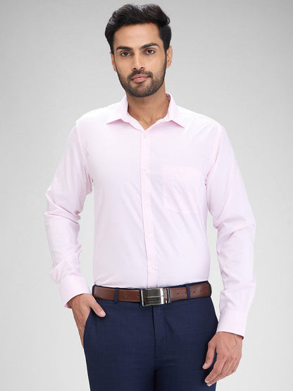 Park Avenue Pink Structure Slim Fit Full Sleeve Cotton Blend Shirt