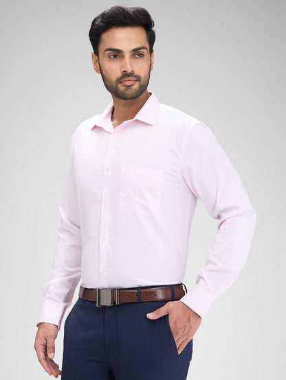 Park Avenue Pink Structure Slim Fit Full Sleeve Cotton Blend Shirt