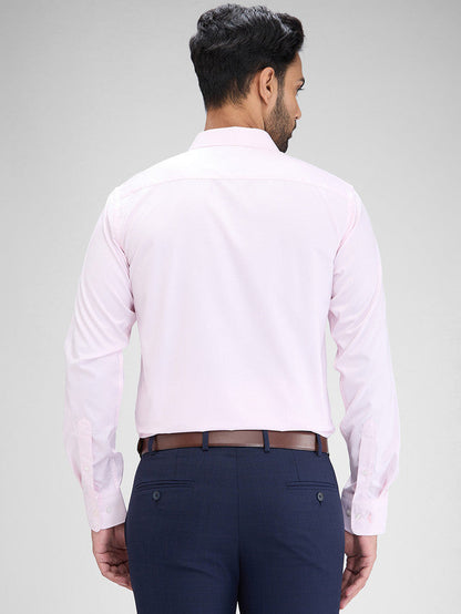 Park Avenue Pink Structure Slim Fit Full Sleeve Cotton Blend Shirt