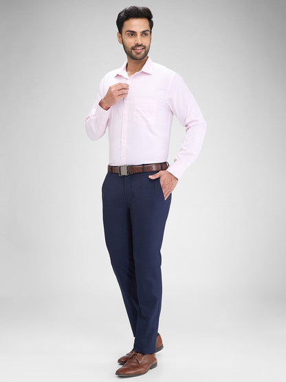 Park Avenue Pink Structure Slim Fit Full Sleeve Cotton Blend Shirt