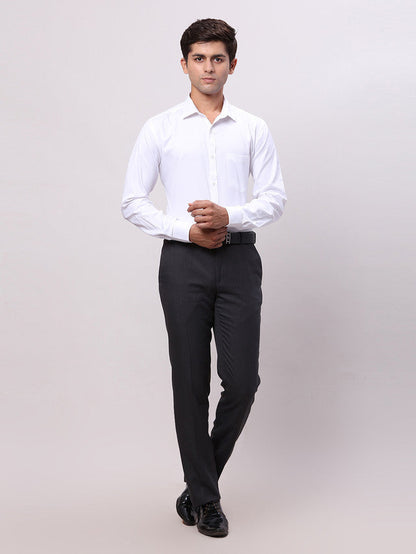 Park Avenue White Structure Slim Fit Cotton Blend Formal Shirt