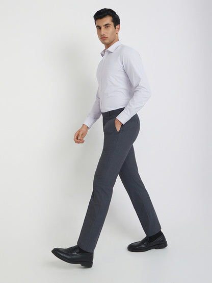 Park Avenue Men White Checks Slim Fit Cotton Blend Formal Shirt