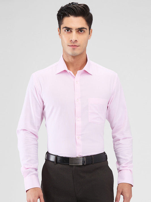Park Avenue Pink Structure Slim Fit Cotton Formal Shirt