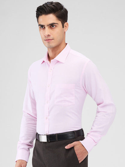 Park Avenue Pink Structure Slim Fit Cotton Formal Shirt