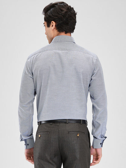Park Avenue Grey Structure Slim Fit Cotton Blend Formal Shirt