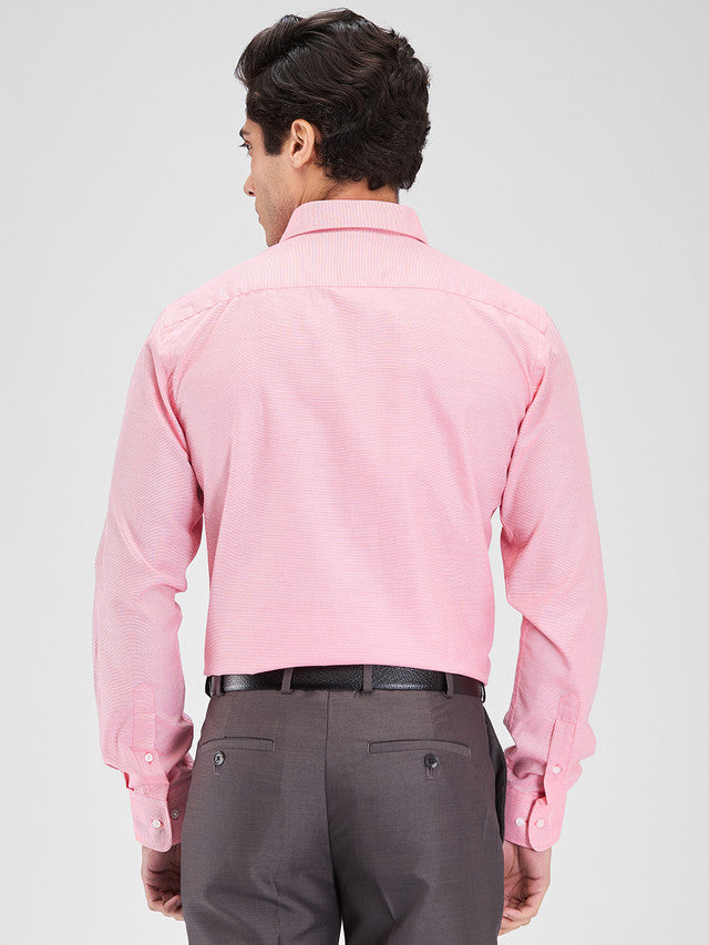 Park Avenue Pink Structure Slim Fit Cotton Blend Formal Shirt