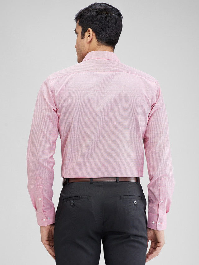 Park Avenue Pink Structure Slim Fit Full Sleeve Cotton Blend Shirt