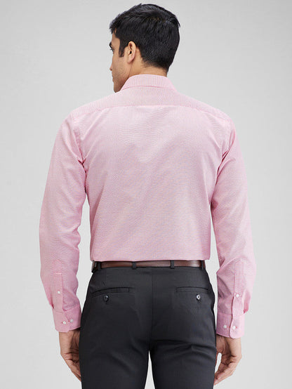 Park Avenue Pink Structure Slim Fit Full Sleeve Cotton Blend Shirt