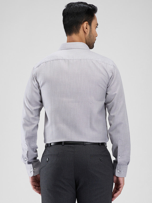 Park Avenue Grey Structure Slim Fit Cotton Blend Formal Shirt