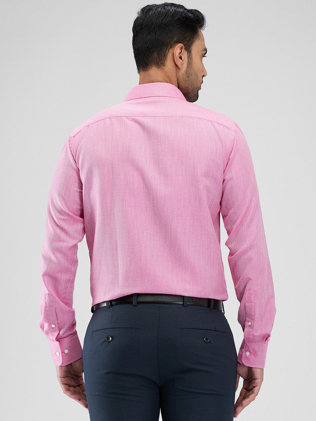 Park Avenue Pink Structure Slim Fit Cotton Blend Formal Shirt