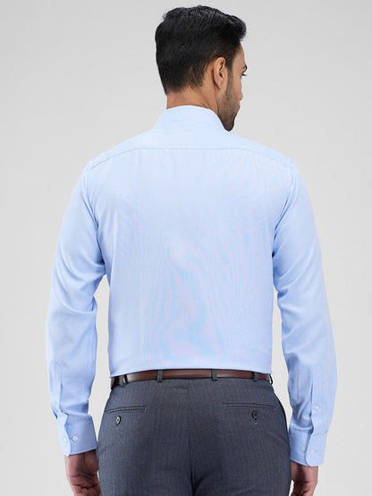 Park Avenue Blue Structure Slim Fit Cotton Blend Formal Shirt