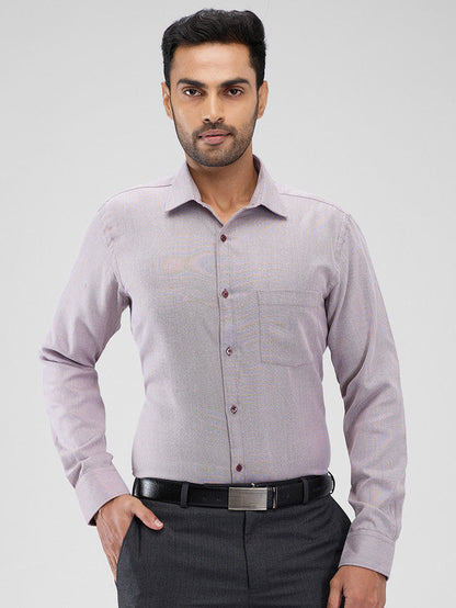 Park Avenue Maroon Structure Slim Fit Cotton Blend Formal Shirt