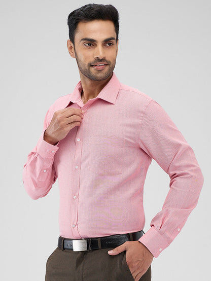Park Avenue Pink Structure Slim Fit Cotton Blend Formal Shirt