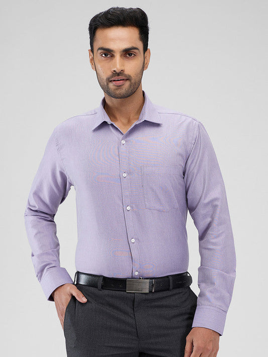 Park Avenue Purple Structure Slim Fit Cotton Blend Formal Shirt