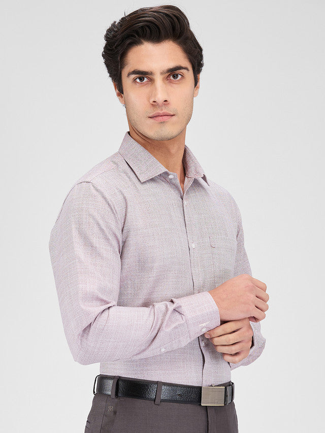 Park Avenue Maroon Structure Slim Fit Cotton Blend Formal Shirt