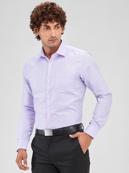 Park Avenue Men Purple Structure Slim Fit Cotton Blend Shirt