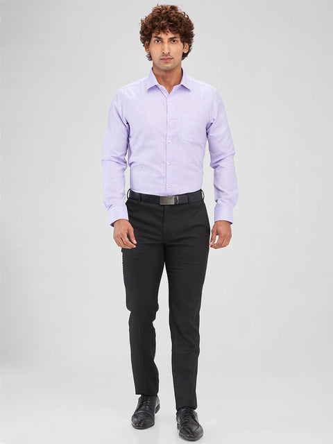 Park Avenue Men Purple Structure Slim Fit Cotton Blend Shirt