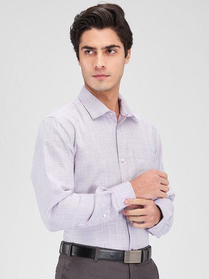 Park Avenue Men Purple Structure Slim Fit Cotton Blend Shirt
