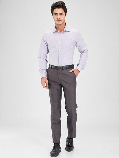 Park Avenue Men Purple Structure Slim Fit Cotton Blend Shirt