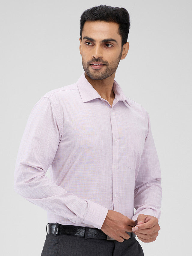 Park Avenue Purple Structure Slim Fit Cotton Blend Formal Shirt