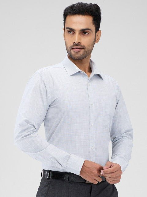 Park Avenue Men Blue Structure Slim Fit Cotton Blend Shirt