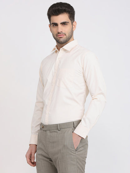 Park Avenue Men Brown Structure Slim Fit Polyester Blend Formal Shirt