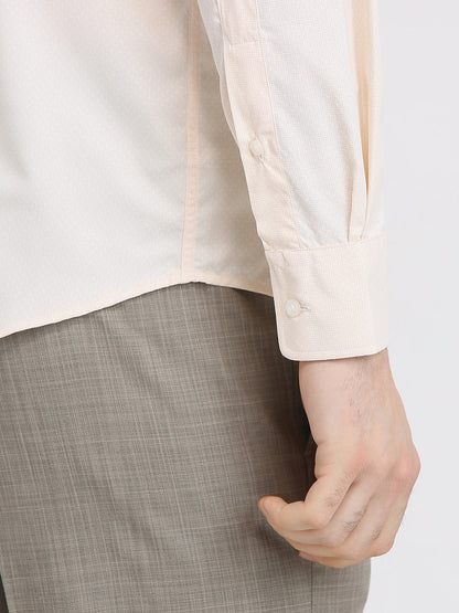 Park Avenue Men Brown Structure Slim Fit Polyester Blend Formal Shirt