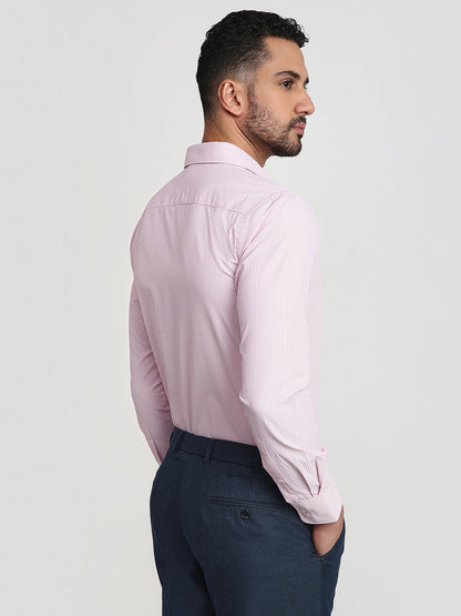 Park Avenue Men Red Checks Slim Fit Cotton Blend Formal Shirt