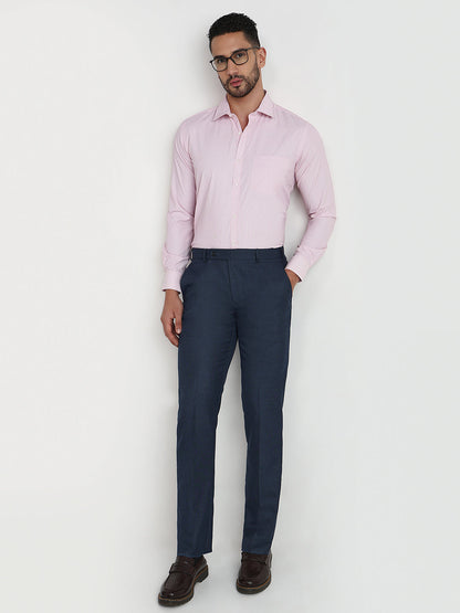 Park Avenue Men Red Checks Slim Fit Cotton Blend Formal Shirt