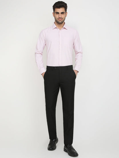 Park Avenue Men Pink Stripe Slim Fit Cotton Blend Formal Shirt